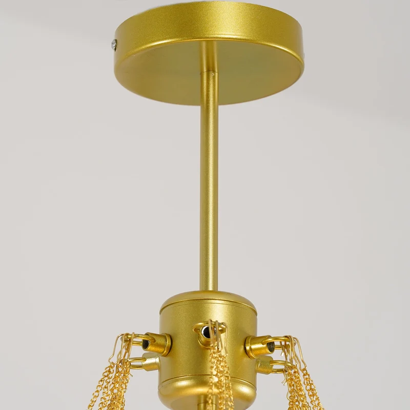 Glazen Bollenhanglamp 19-37 Bollen Goud Metaal Eetkamer Woonkamer | Sansoti