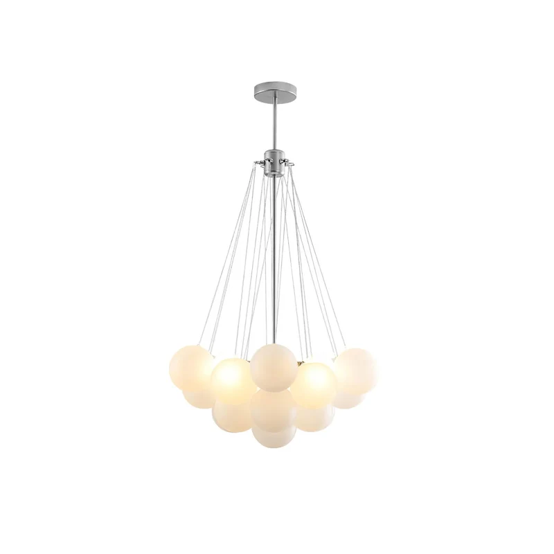 Glazen Bollenhanglamp 19-37 Bollen Goud Metaal Eetkamer Woonkamer | Sansoti