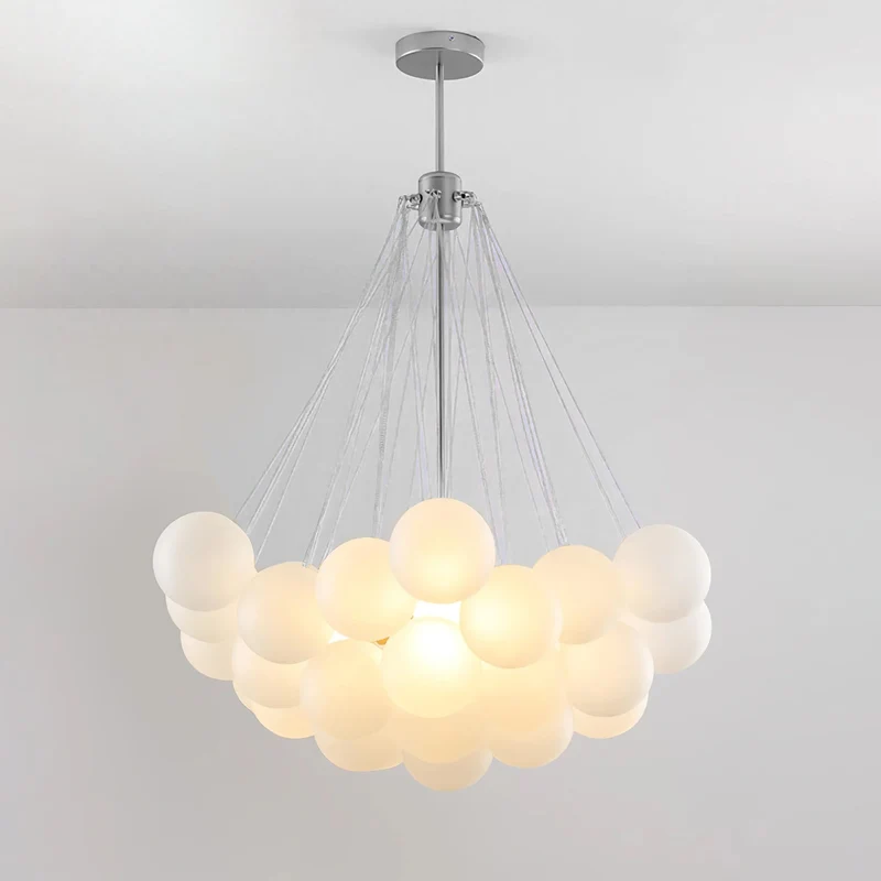 Glazen Bollenhanglamp 19-37 Bollen Goud Metaal Eetkamer Woonkamer | Sansoti