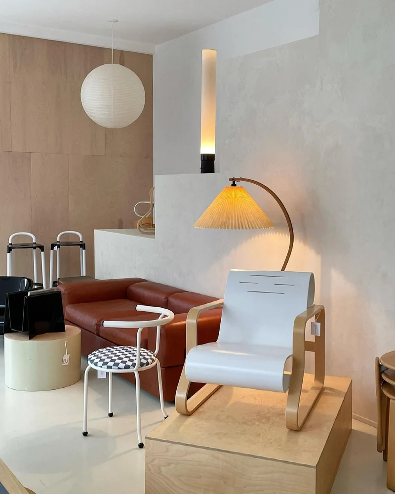 Boog Vloerlamp Beukenhouten Linnen Kap Retro Woonkamer | Sansoti