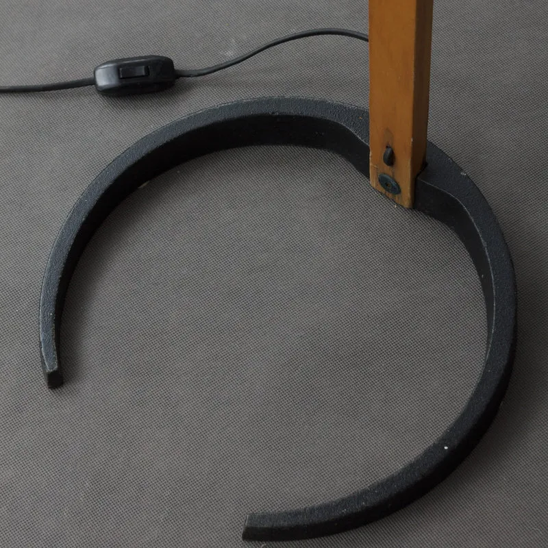 Boog Vloerlamp Beukenhouten Linnen Kap Retro Woonkamer | Sansoti