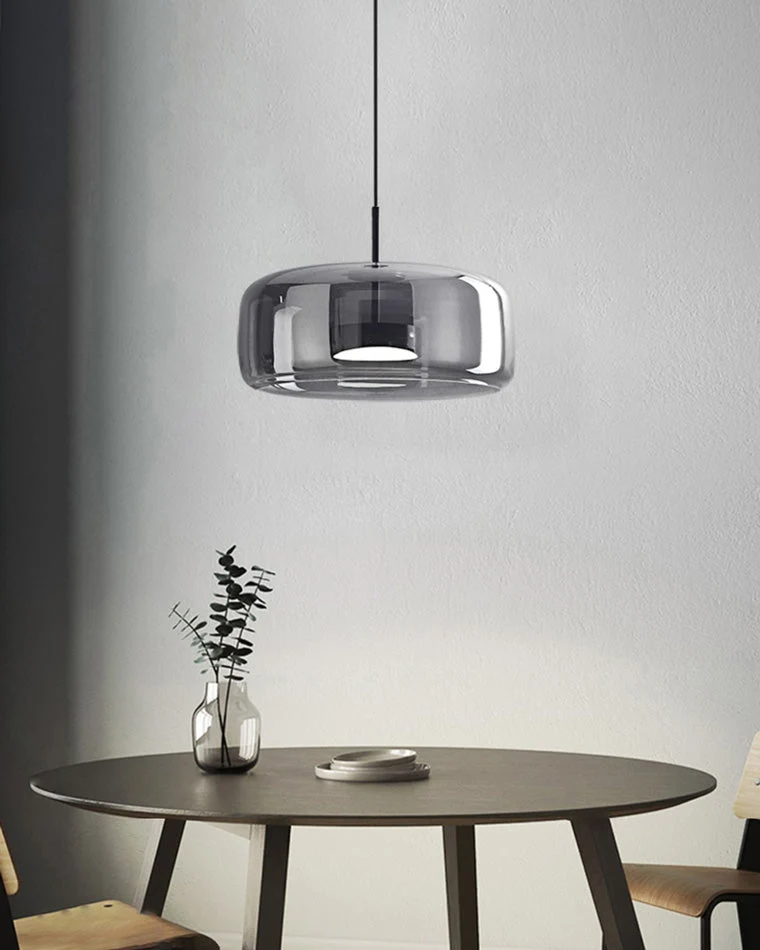 Hanglamp Geblazen Glas Amber Goud Rond Verstelbaar Eettafel Woonkamer Modern | Sansoti