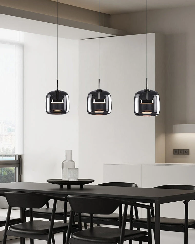 Hanglamp Geblazen Glas Amber Goud Rond Verstelbaar Eettafel Woonkamer Modern | Sansoti