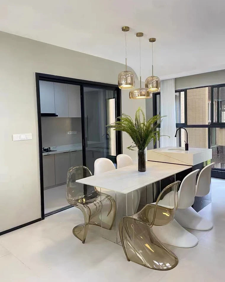 Hanglamp Geblazen Glas Amber Goud Rond Verstelbaar Eettafel Woonkamer Modern | Sansoti