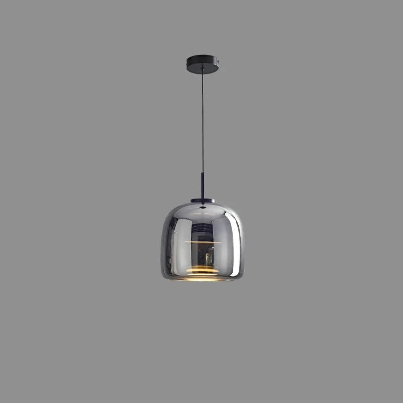 Hanglamp Geblazen Glas Amber Goud Rond Verstelbaar Eettafel Woonkamer Modern | Sansoti