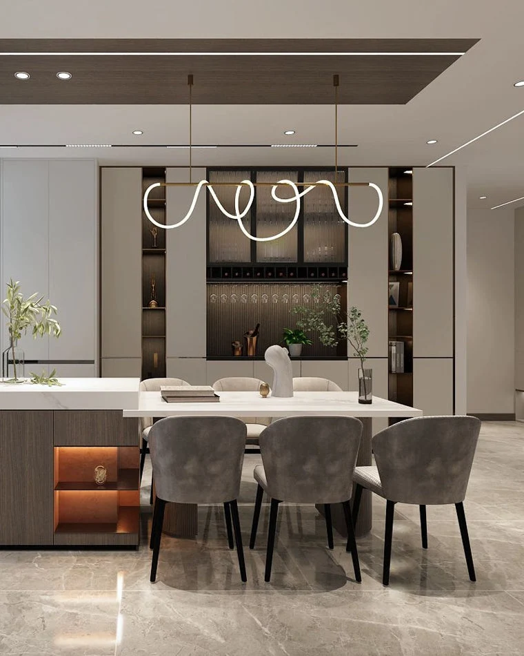 Hanglamp Touw Led Cirkel Messing Dimbaar 3 Maten Eetkamer Woonkamer Minimalistisch | Sansoti