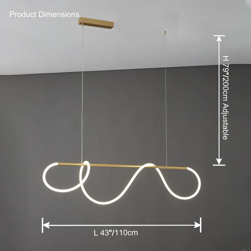 Hanglamp Touw Led Cirkel Messing Dimbaar 3 Maten Eetkamer Woonkamer Minimalistisch | Sansoti