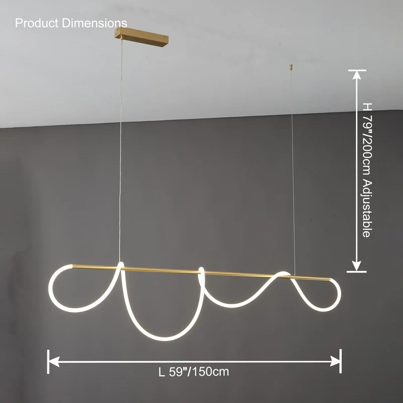 Hanglamp Touw Led Cirkel Messing Dimbaar 3 Maten Eetkamer Woonkamer Minimalistisch | Sansoti