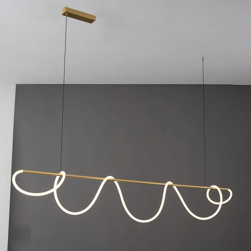 Hanglamp Touw Led Cirkel Messing Dimbaar 3 Maten Eetkamer Woonkamer Minimalistisch | Sansoti