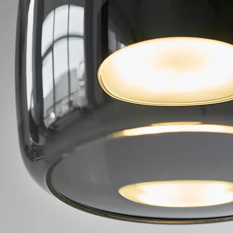 Nordische Hanglamp Glas LED Cognac Rookgrijs Scandinavisch | Sansoti