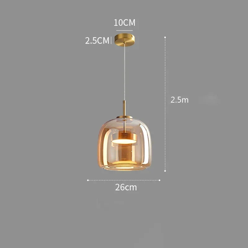 Nordische Hanglamp Glas LED Cognac Rookgrijs Scandinavisch | Sansoti