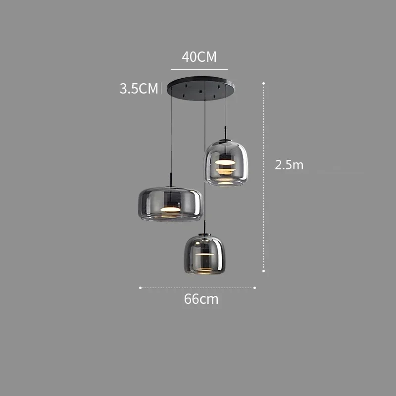 Nordische Hanglamp Glas LED Cognac Rookgrijs Scandinavisch | Sansoti