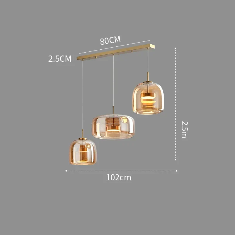 Nordische Hanglamp Glas LED Cognac Rookgrijs Scandinavisch | Sansoti