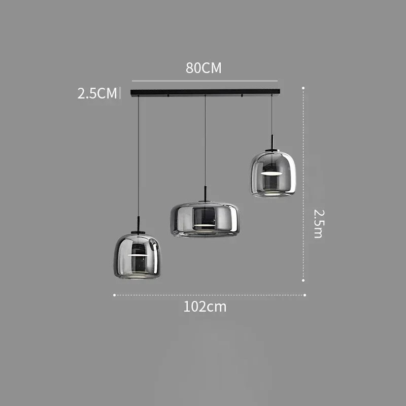 Nordische Hanglamp Glas LED Cognac Rookgrijs Scandinavisch | Sansoti