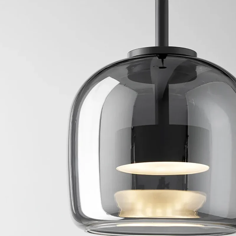 Nordische Hanglamp Glas LED Cognac Rookgrijs Scandinavisch | Sansoti