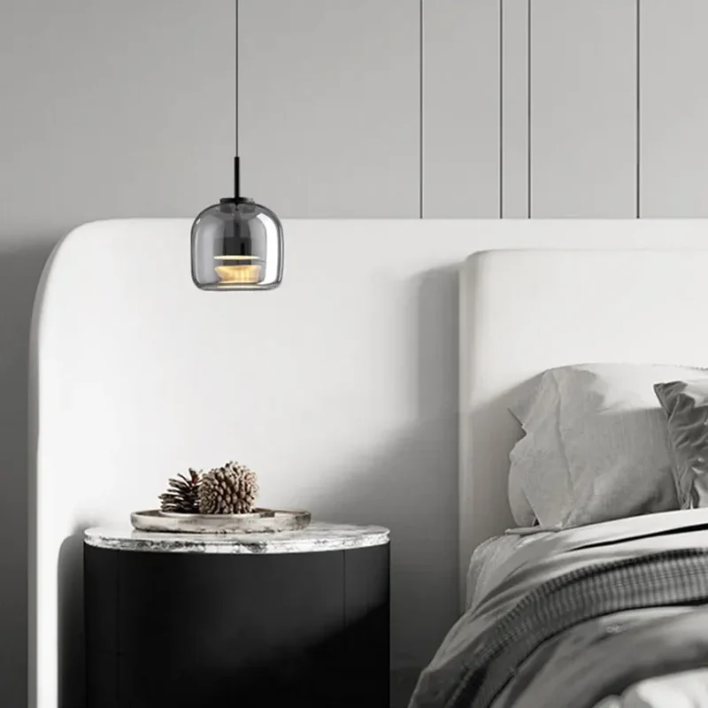 Nordische Hanglamp Glas LED Cognac Rookgrijs Scandinavisch | Sansoti