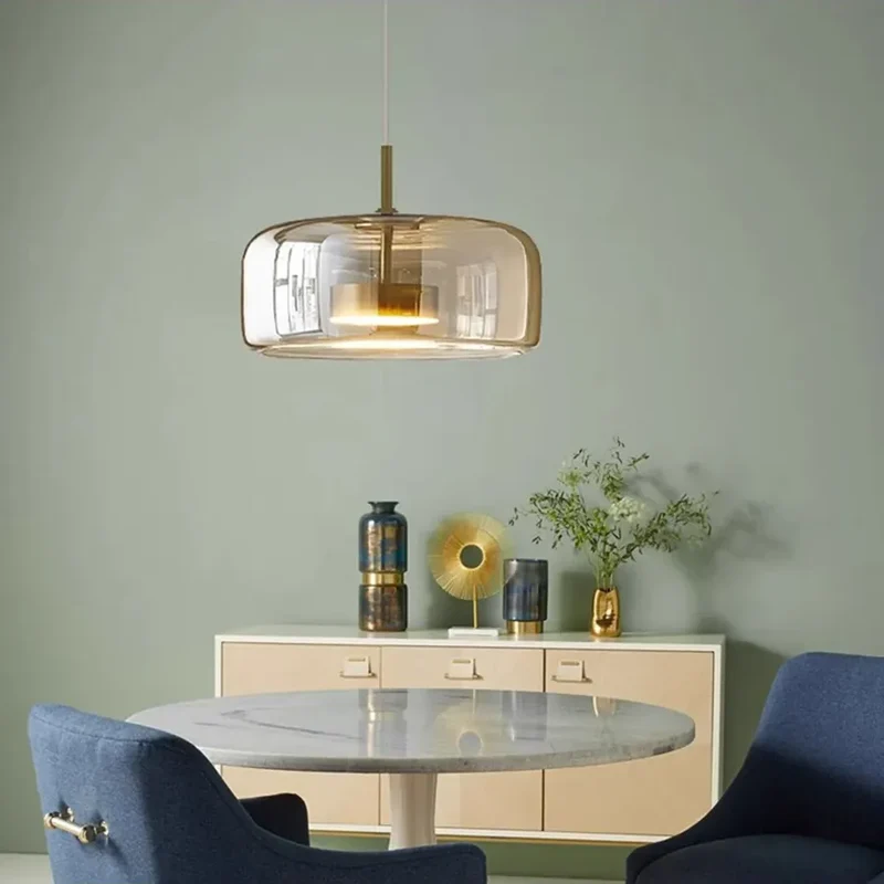 Nordische Hanglamp Glas LED Cognac Rookgrijs Scandinavisch | Sansoti