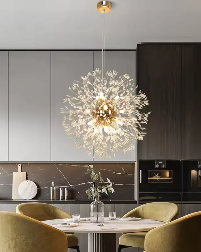 Stervormige Kroonluchter met Metalen Takken Goud Zilver voor Woonkamer Eetkamer Modern Interieur Hanglamp Plafondverlichting 40-60cm | Sansoti