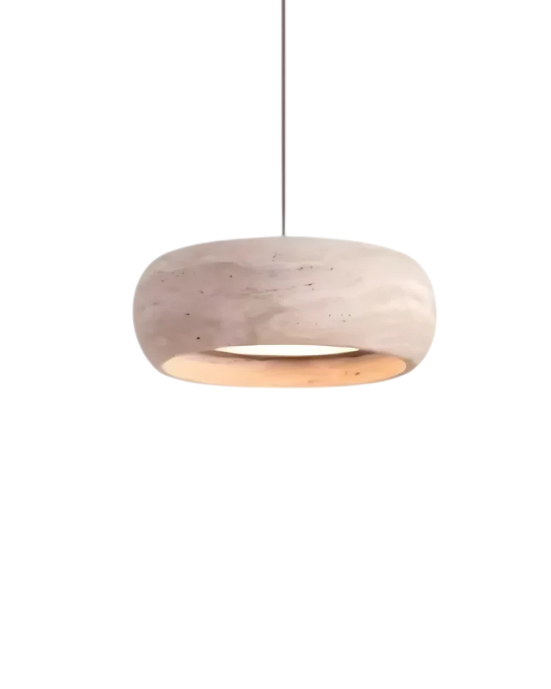 Vintage Hanglamp Crème Steentextuur Wabi Sabi Design | Scandinavische Eetkamer Verlichting Natuurlijke Sfeer Minimalistisch Interieur | Sansoti