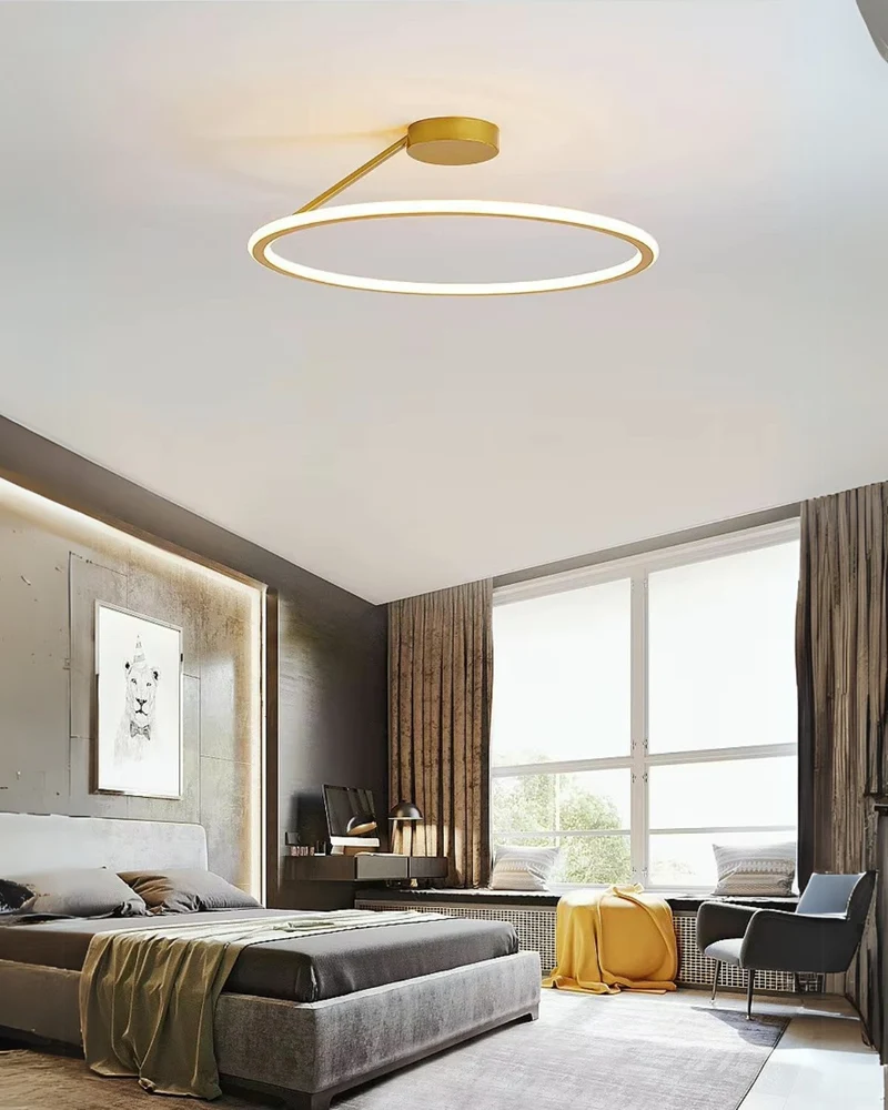 Moderne Plafondlamp Ring Minimalistisch Design Zwart Wit Goud S M L Dimbaar LED Sfeerverlichting Woonkamer Slaapkamer Eetkamer Scandinavische Stijl | Sansoti