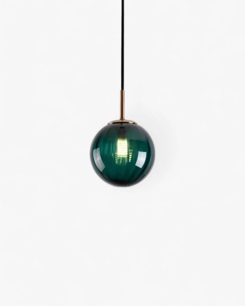 Glazen Hanglamp Bol met Structuur Grijs Bruin Rood Groen Amber Eetkamer Woonkamer | Sansoti