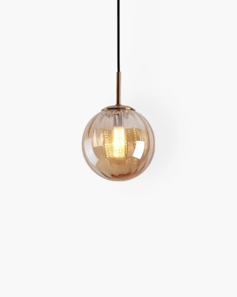 Glazen Hanglamp Bol met Structuur Grijs Bruin Rood Groen Amber Eetkamer Woonkamer | Sansoti