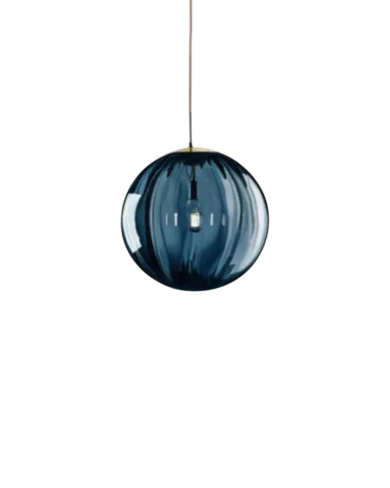 Handgeblazen glazen hanglamp bol met verstelbare kabel grijs blauw bruin rood groen amber 15x22cm 20x25cm sfeerlicht eetkamer woonkamer slaapkamer moderne design verlichting | Sansoti