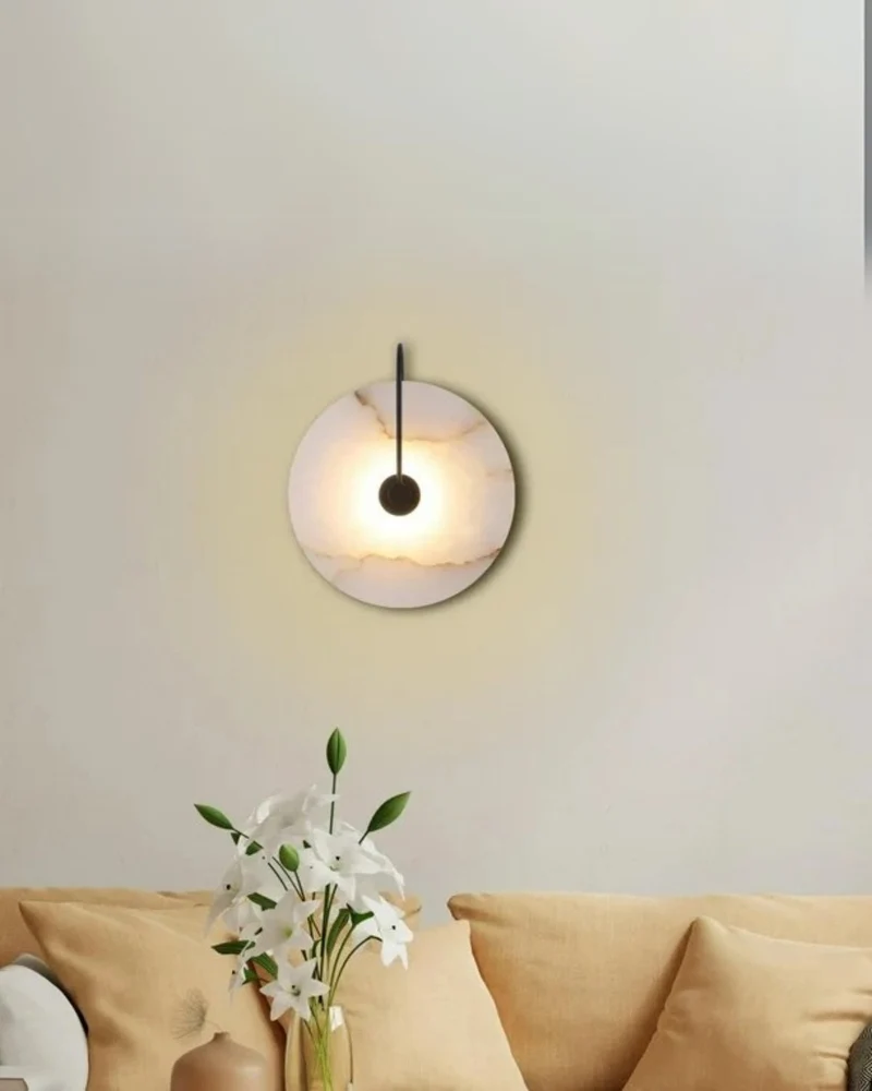 Ronde LED Wandlamp Acrylaat 20-25cm Zwart Goud Warm Licht Slaapkamer Hal | Sansoti