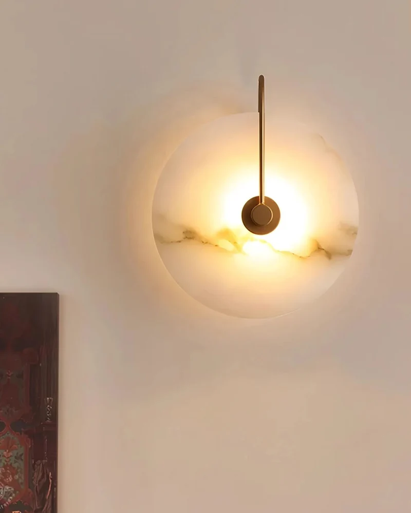 Ronde LED Wandlamp Acrylaat 20-25cm Zwart Goud Warm Licht Slaapkamer Hal | Sansoti