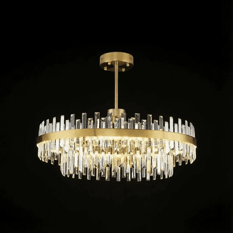 Kristallen Kroonluchter Goud Rond Ovaal LED 60 80 100cm | Sansoti