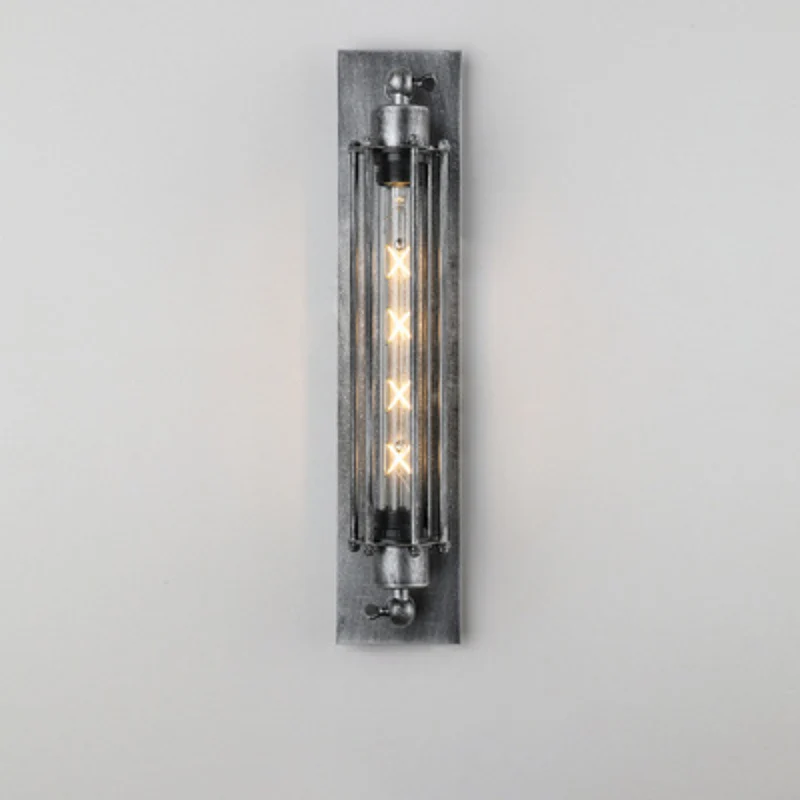 Vintage Wandlamp LED Metaal Gietijzer Zwart Zilver Brons 47x10cm | Sansoti