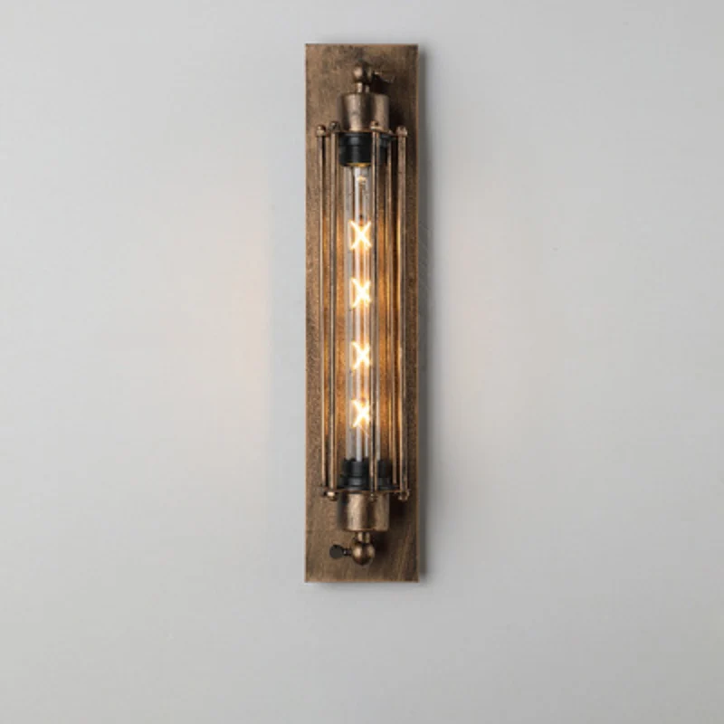 Vintage Wandlamp LED Metaal Gietijzer Zwart Zilver Brons 47x10cm | Sansoti