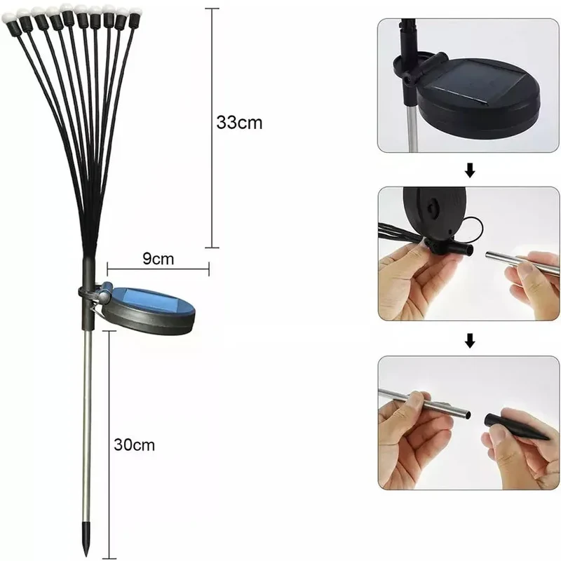 Vuurvlieg Tuinlamp Zonne-energie 20 LED Warm Wit Buitenlamp | Sansoti