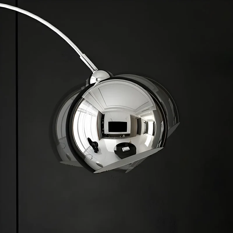 Booglamp Vloerlamp Chroom Zwart Zilver Verstelbaar 180cm E27 Woonkamer Modern | Sansoti