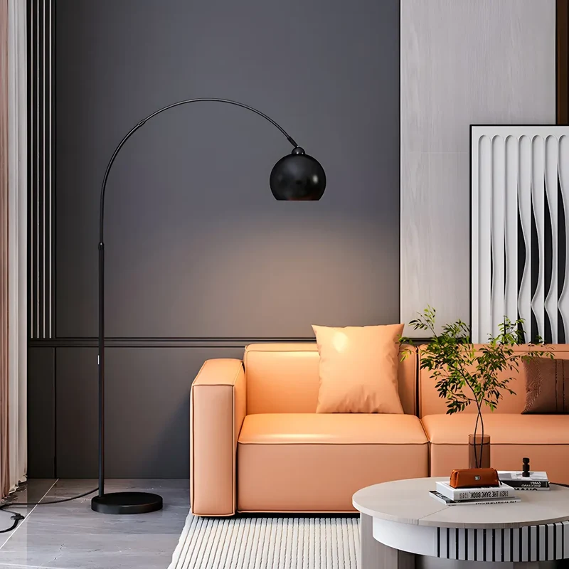 Booglamp Vloerlamp Chroom Zwart Zilver Verstelbaar 180cm E27 Woonkamer Modern | Sansoti