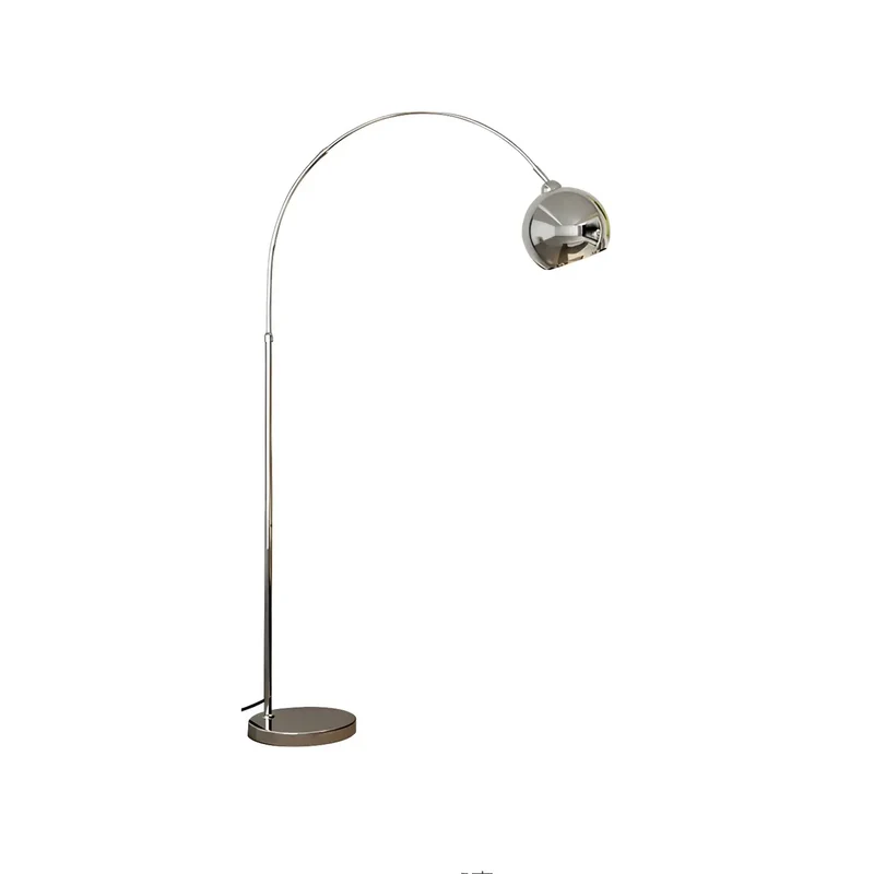 Booglamp Vloerlamp Chroom Zwart Zilver Verstelbaar 180cm E27 Woonkamer Modern | Sansoti