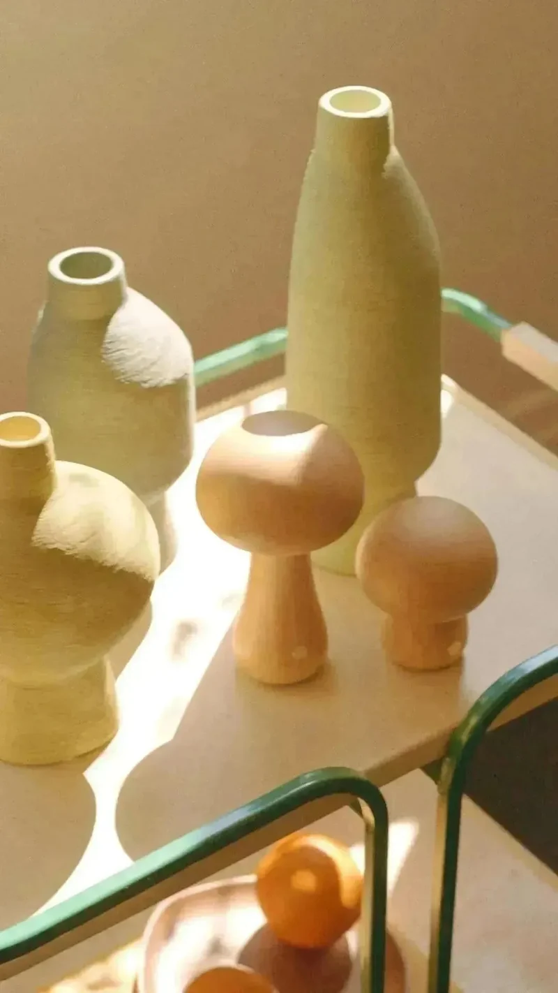 Tafellamp Hout Oplaadbaar Touch Dimbaar Paddenstoel Organisch Beuk Walnoot USB | Sansoti