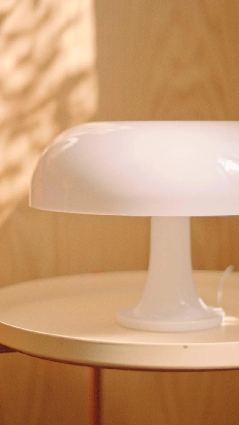 Tafellamp Acryl Paddenstoel Design Wit 32cm Nachtkastlamp Slaapkamer Sfeerverlichting | Sansoti