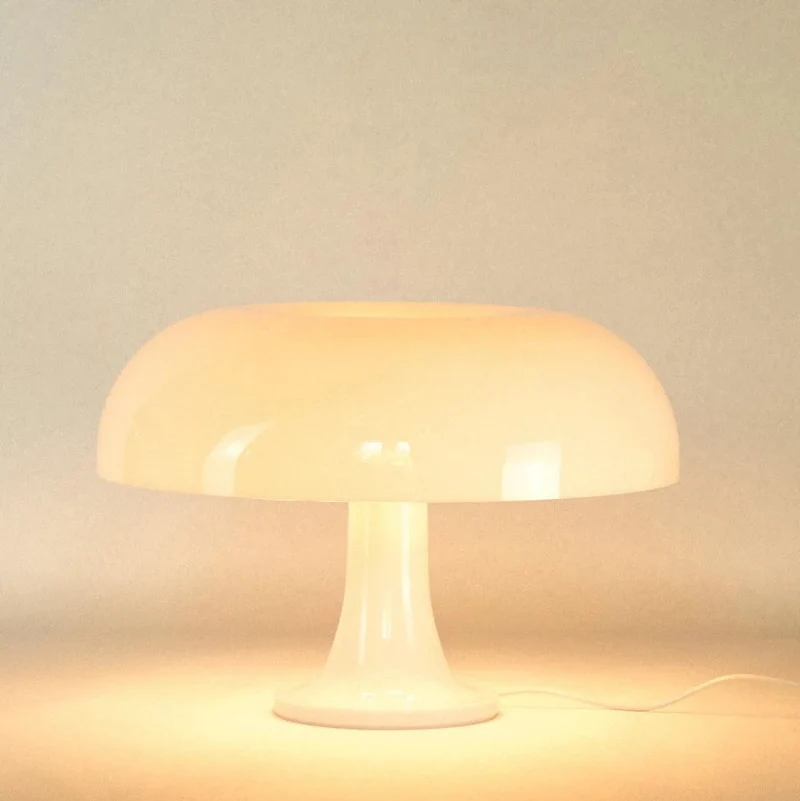 Tafellamp Acryl Paddenstoel Design Wit 32cm Nachtkastlamp Slaapkamer Sfeerverlichting | Sansoti