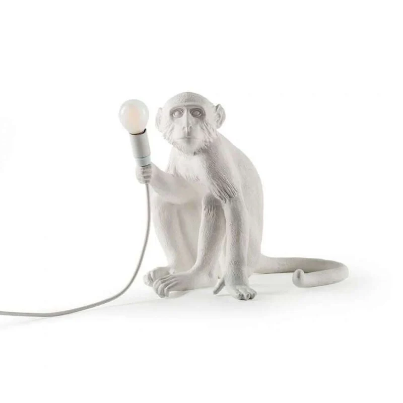 Seletti Monkey Tischlampe sitzend Weiß