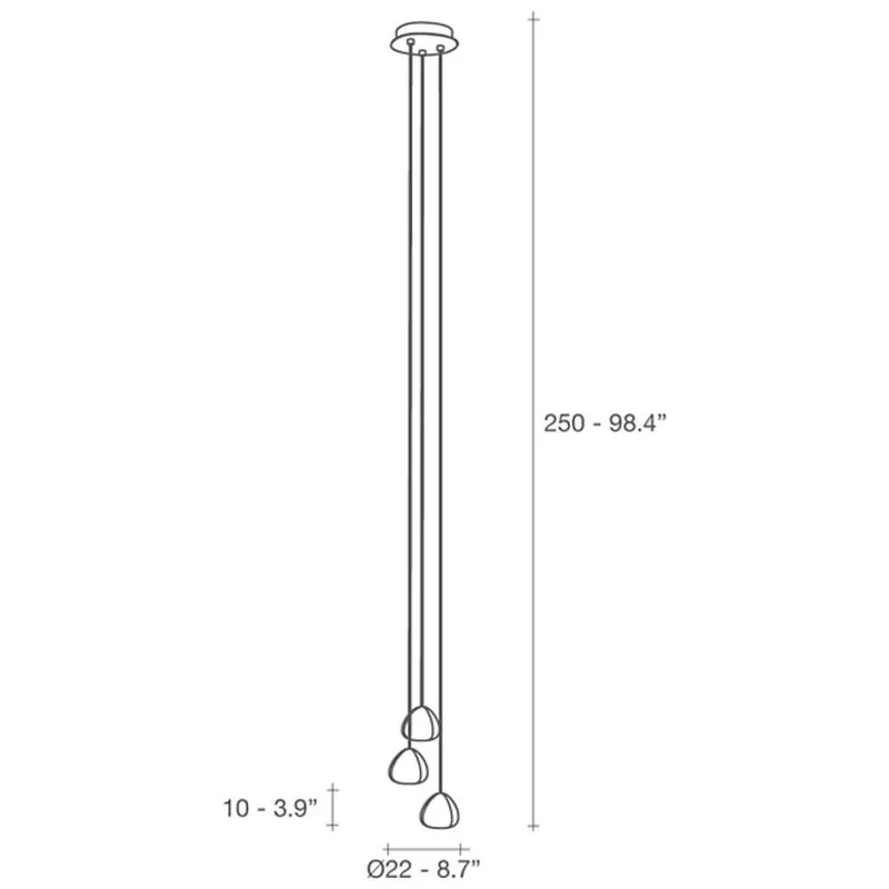 Terzani Mizu Design 3er-Hängelampe Ø 22cm