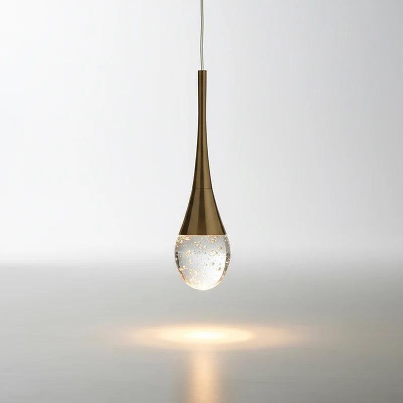 Hanglamp Glas Druppel Aluminium 3000K Warm Wit Eetkamer Woonkamer Pendellamp Glazen Bol Verstelbaar Snoer Hal | Sansoti
