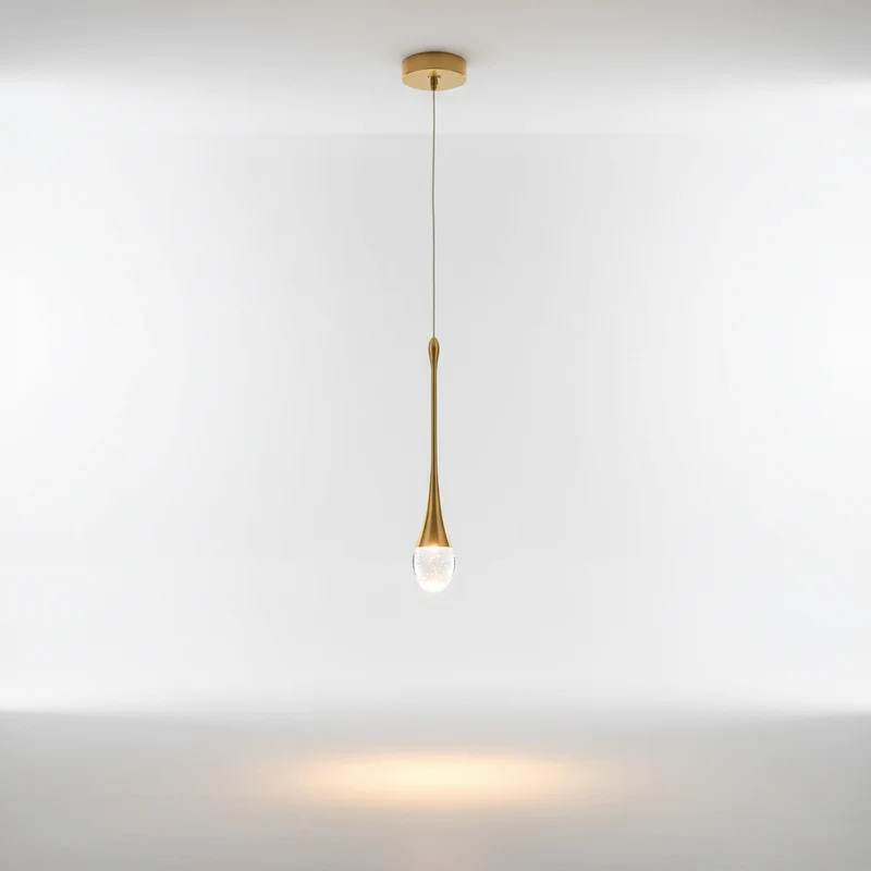 Hanglamp Glas Druppel Aluminium 3000K Warm Wit Eetkamer Woonkamer Pendellamp Glazen Bol Verstelbaar Snoer Hal | Sansoti