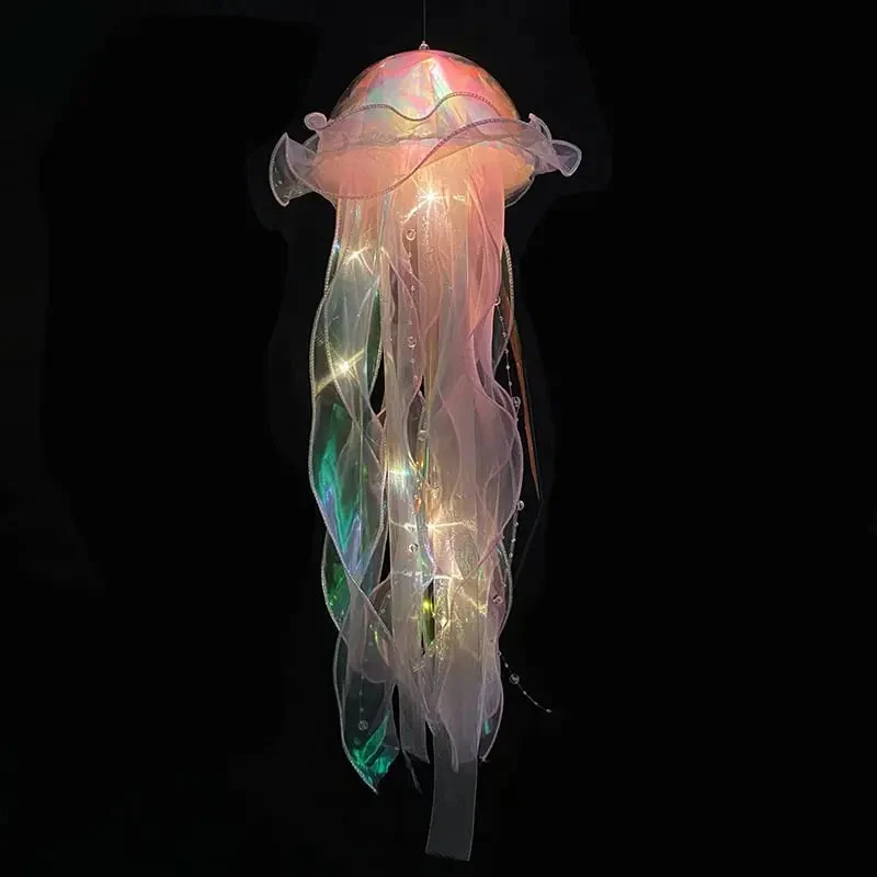 Kwallenlamp LED Hangend Kunststof 50x20cm Kleurrijk Batterij Woonkamer Kinderkamer Feestdecoratie Oceaan Themafeest Sfeerlicht Decoratie | Sansoti