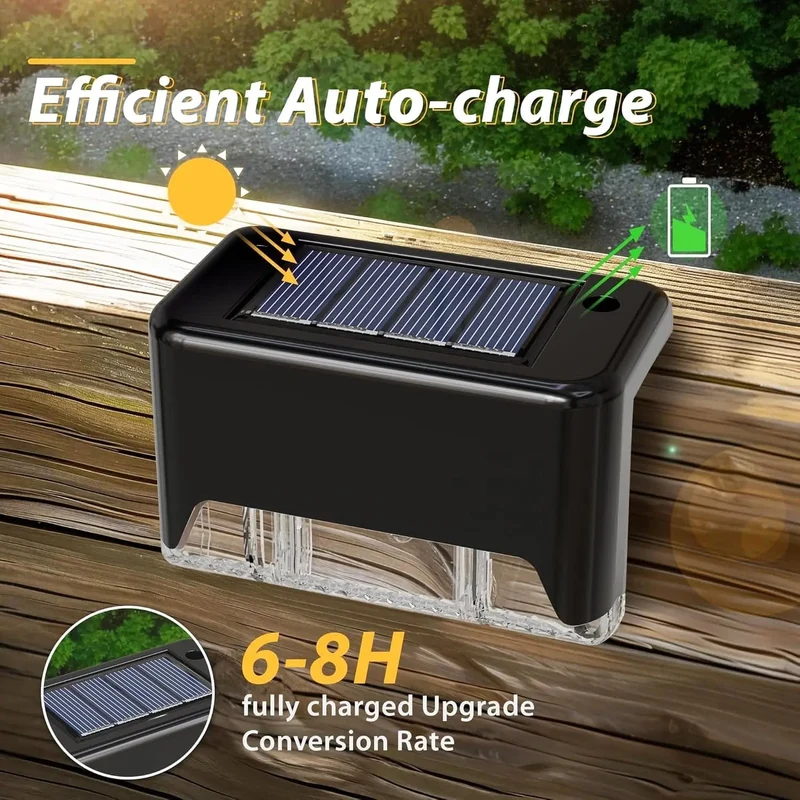 Solarlampen Buiten Set 4 Stuks ABS IP65 Warm Wit Bewegingssensor Terras Oprit Tuin Automatisch Zonne-energie Kabellos Wandlamp Buitenlamp | Sansoti