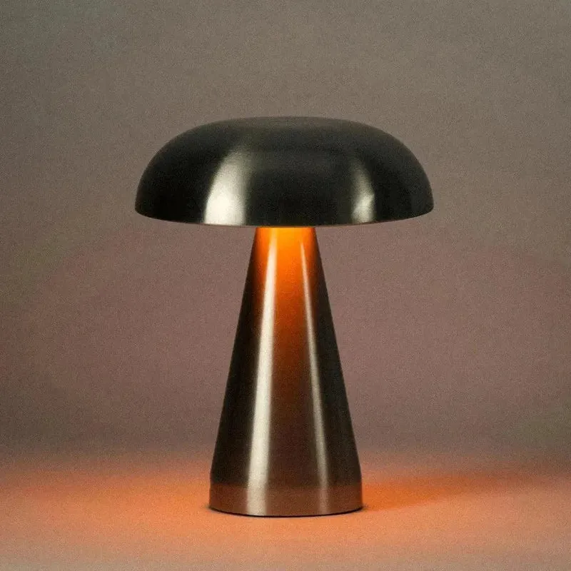 Tafellamp Draadloos Oplaadbaar USB-C Touch Dimbaar Metaal Goud Aluminium Terras | Sansoti