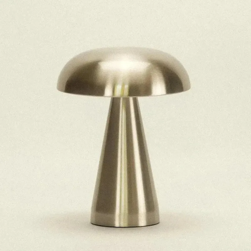 Tafellamp Draadloos Oplaadbaar USB-C Touch Dimbaar Metaal Goud Aluminium Terras | Sansoti