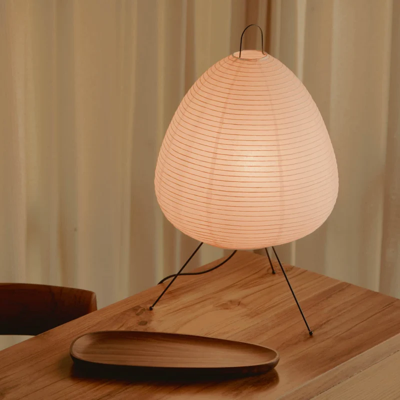 Tafellamp Rijstpapier Japans Minimalistisch 28cm Metalen Frame Sfeerverlichting Wit | Sansoti