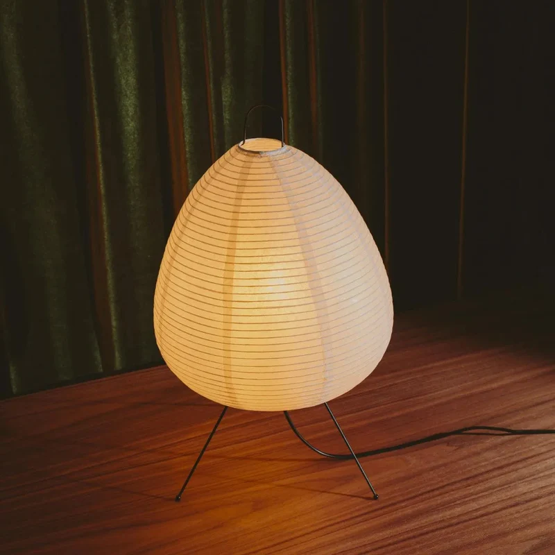 Tafellamp Rijstpapier Japans Minimalistisch 28cm Metalen Frame Sfeerverlichting Wit | Sansoti