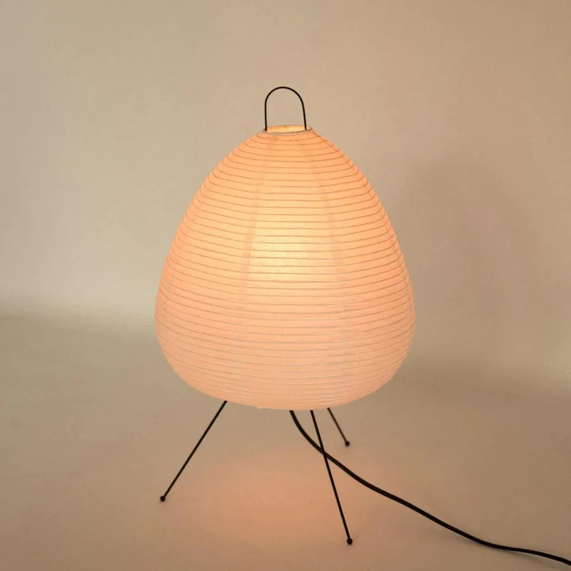 Tafellamp Rijstpapier Japans Minimalistisch 28cm Metalen Frame Sfeerverlichting Wit | Sansoti